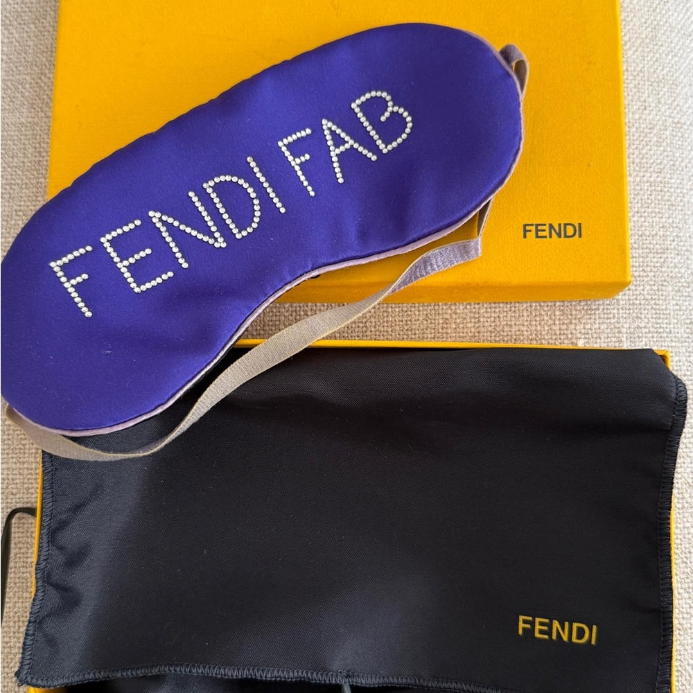 Fendi Purple Crystal 'FENDIFAB' Embellished Sleep Mask